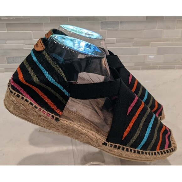 NEW~TONI PONS Cotton Multi-Striped Espadrilles Shoes/Sandals Size 41/10 - Picture 4 of 10